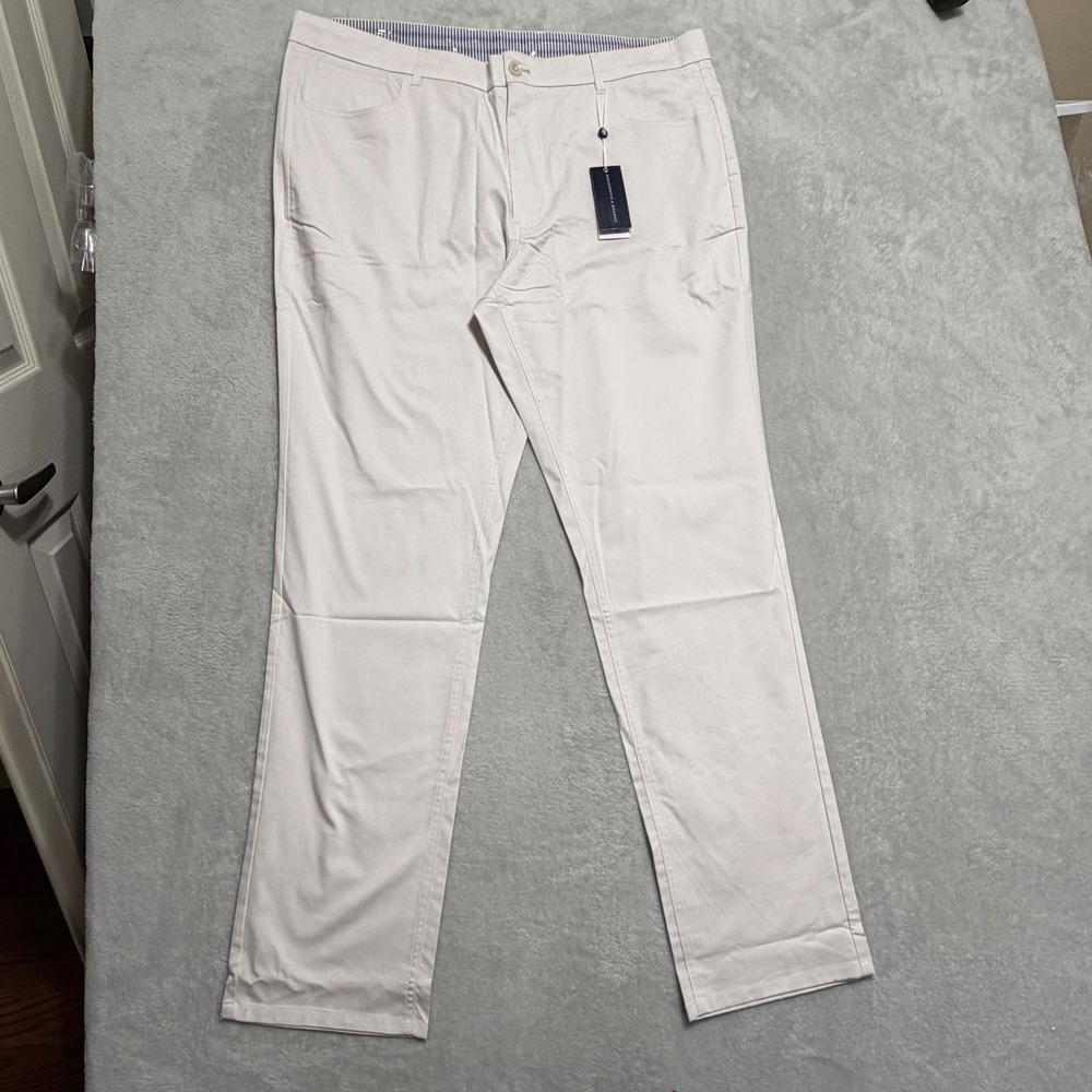 Holderness & Bourne Five-Pocket Pants Mens 40x32 Stone Tailored Fit Golf Chino - Picture 2 of 12